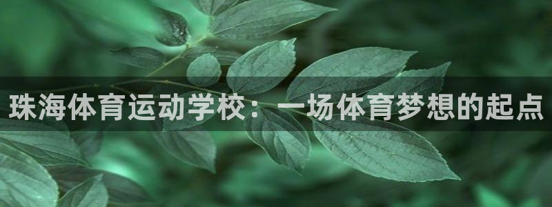 oety欧亿体育官网下载平台注册：珠海体育运动学校：一场体育